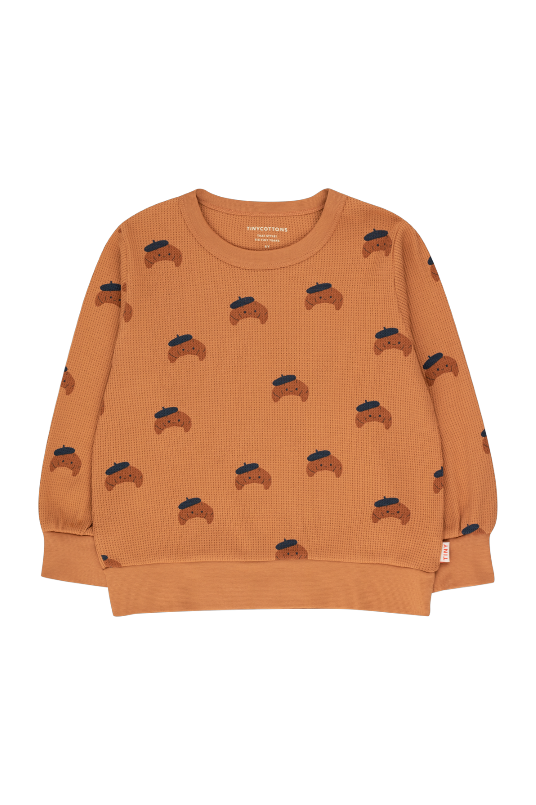 Croissants Sweatshirt Light Brown Chestnut van Tinycottons