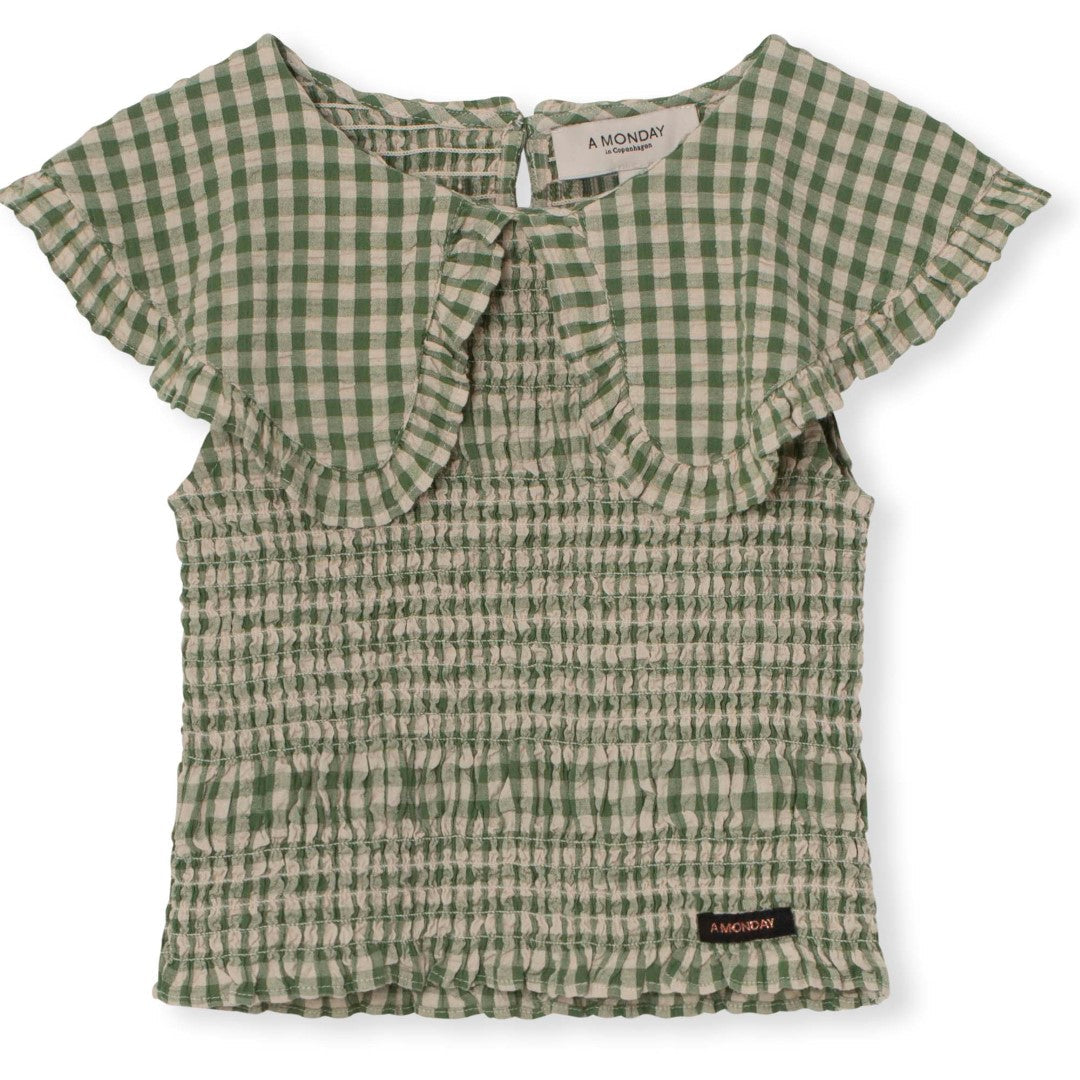 Emily Top Dill Check Crepe van A Monday In Copenhagen