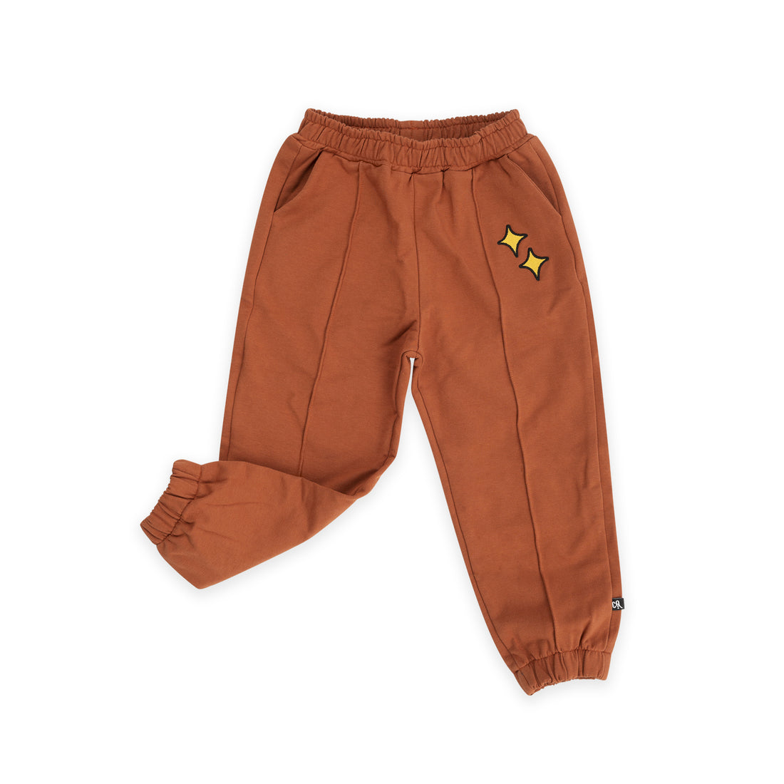 Joggers With Embroidery Basics Brown van CarlijnQ