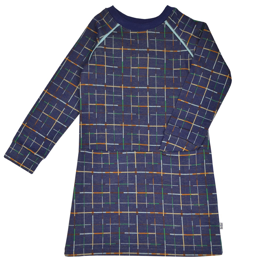 Clarisse Dress Navy Lines van Baba Kidswear