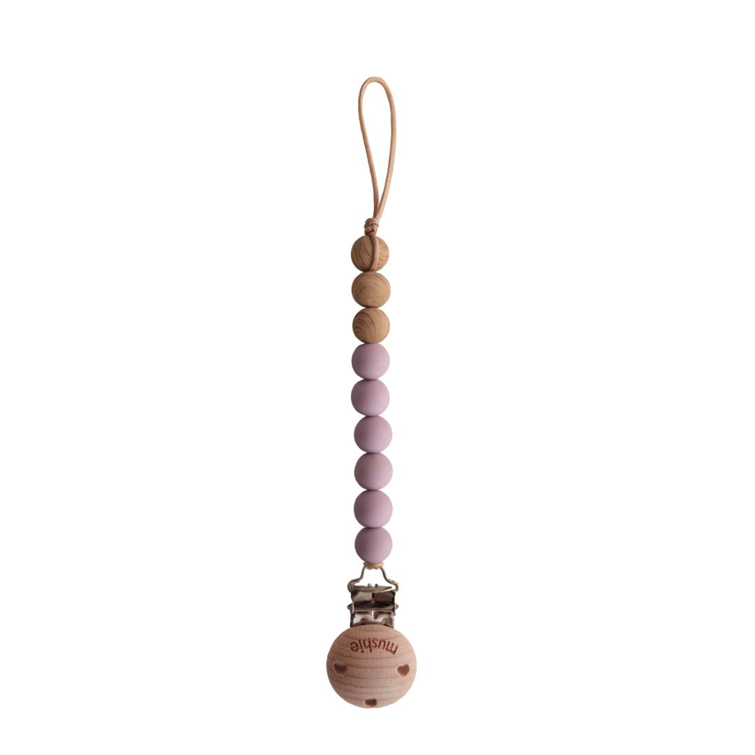 Mushie | Eva Pacifier Clip Mauve