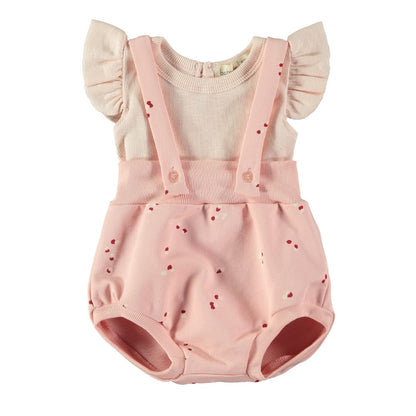 Baby Bloomer With T-shirt Petals Pink van Babyclic