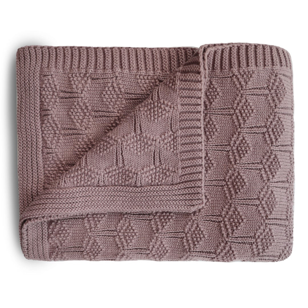 Mushie | Knitted Blanket Honeycomb Desert Rose