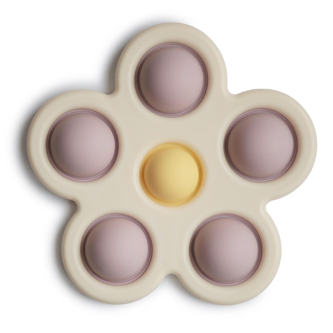 Mushie | Press Toy Flower Soft Lilac/Daffodil/Ivory