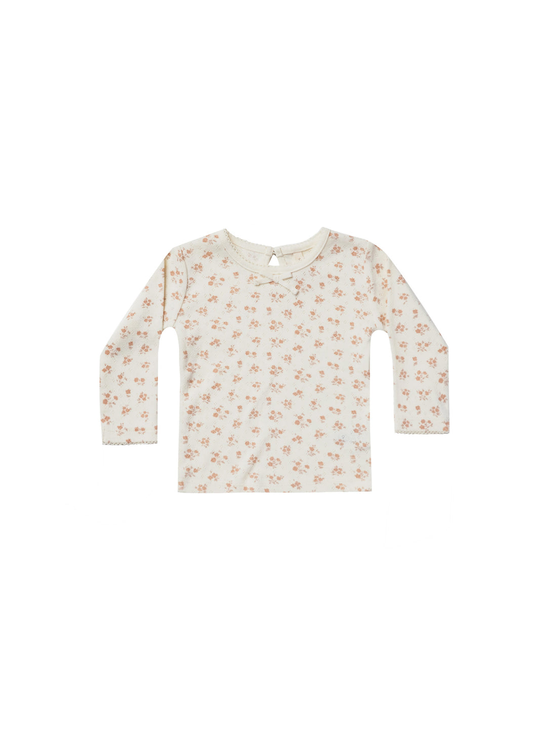 Pointelle Longsleeve Tee Blush Floral van Quincy Mae