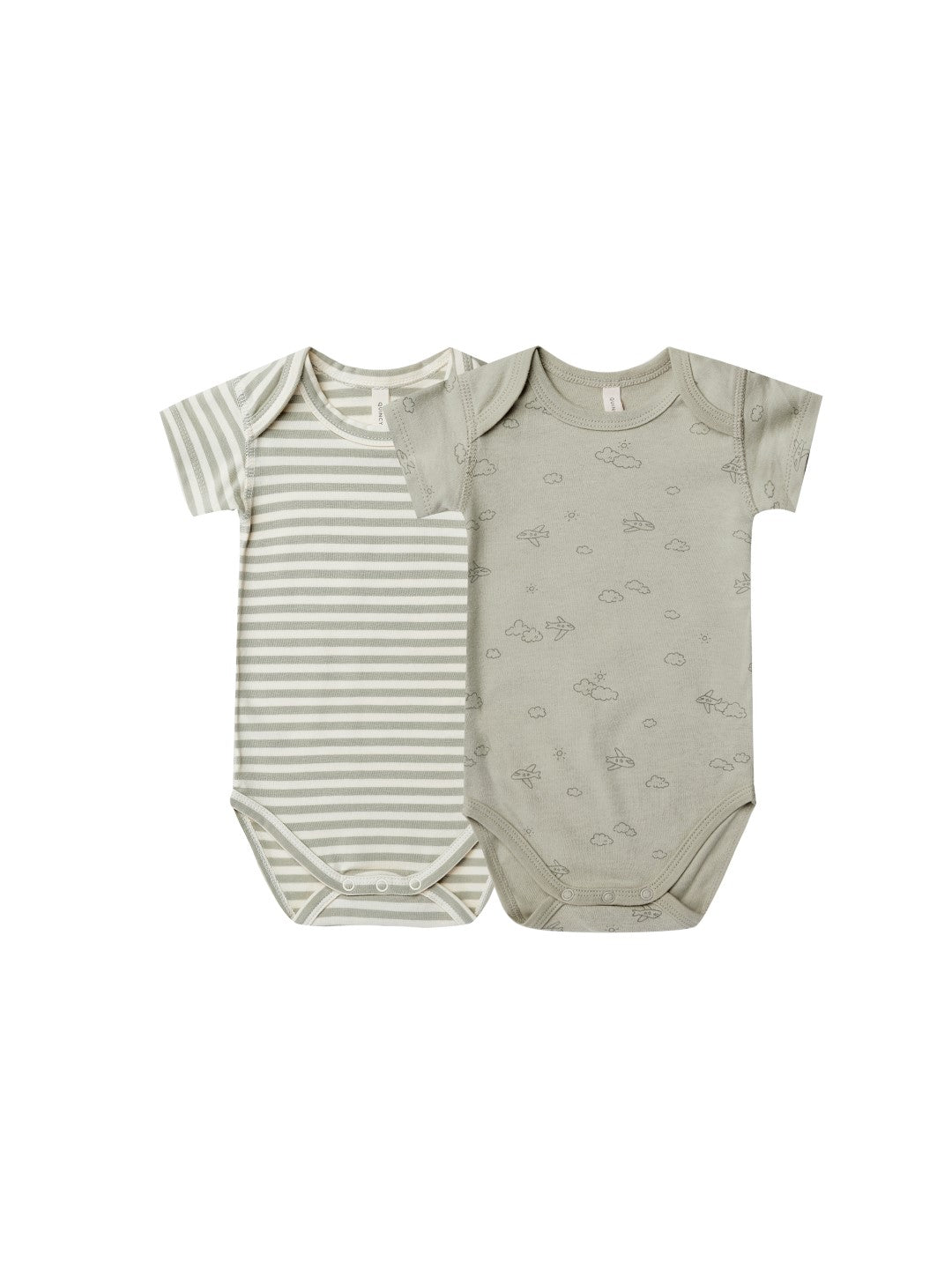 Short Sleeve Bodysuit Airplanes Pistachio van Quincy Mae