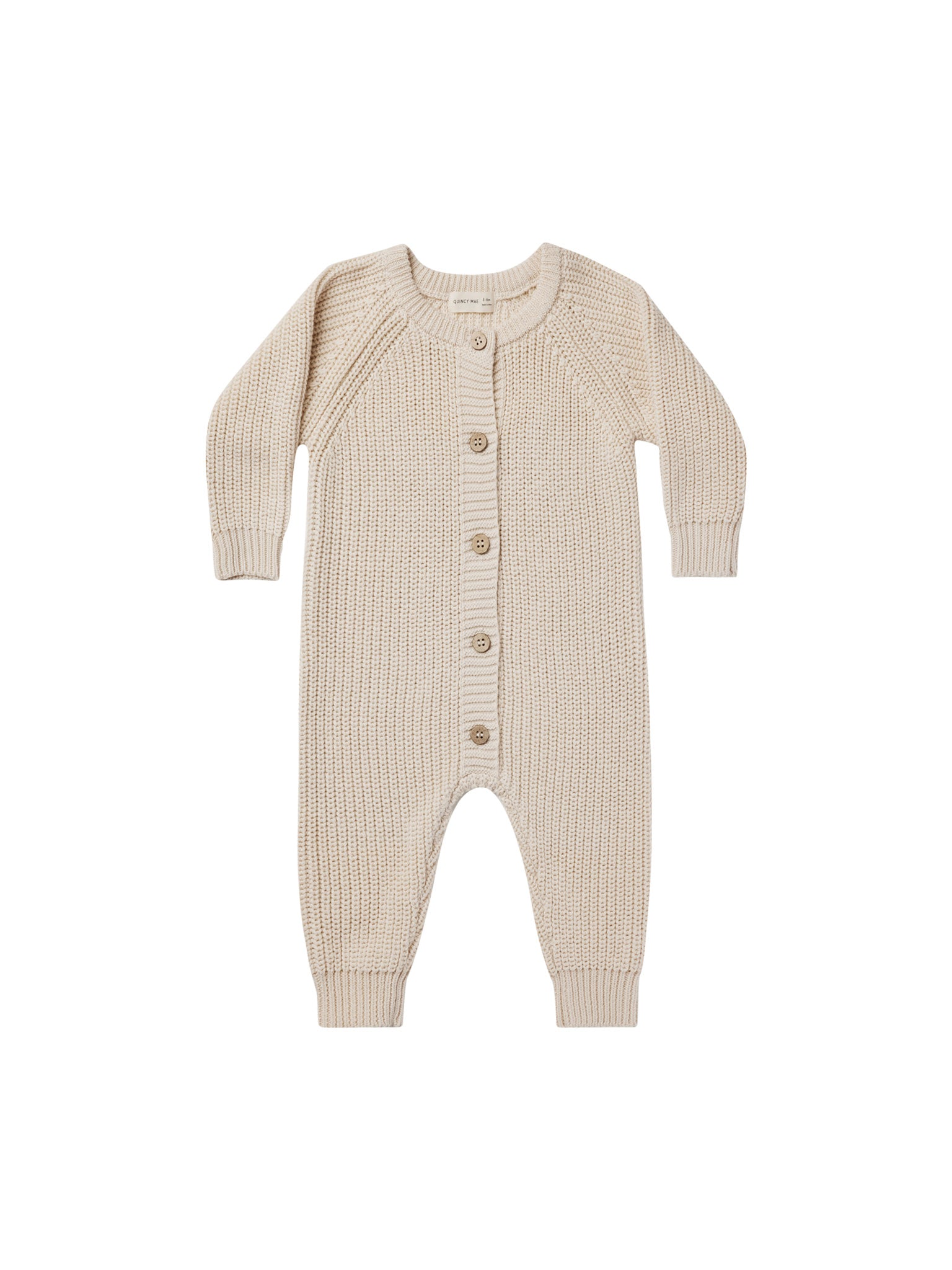 Chunky Knit Jumpsuit Natural van Quincy Mae