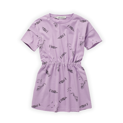 Tshirt Dress Musica Print Lilac Breeze van Sproet &amp; Sprout