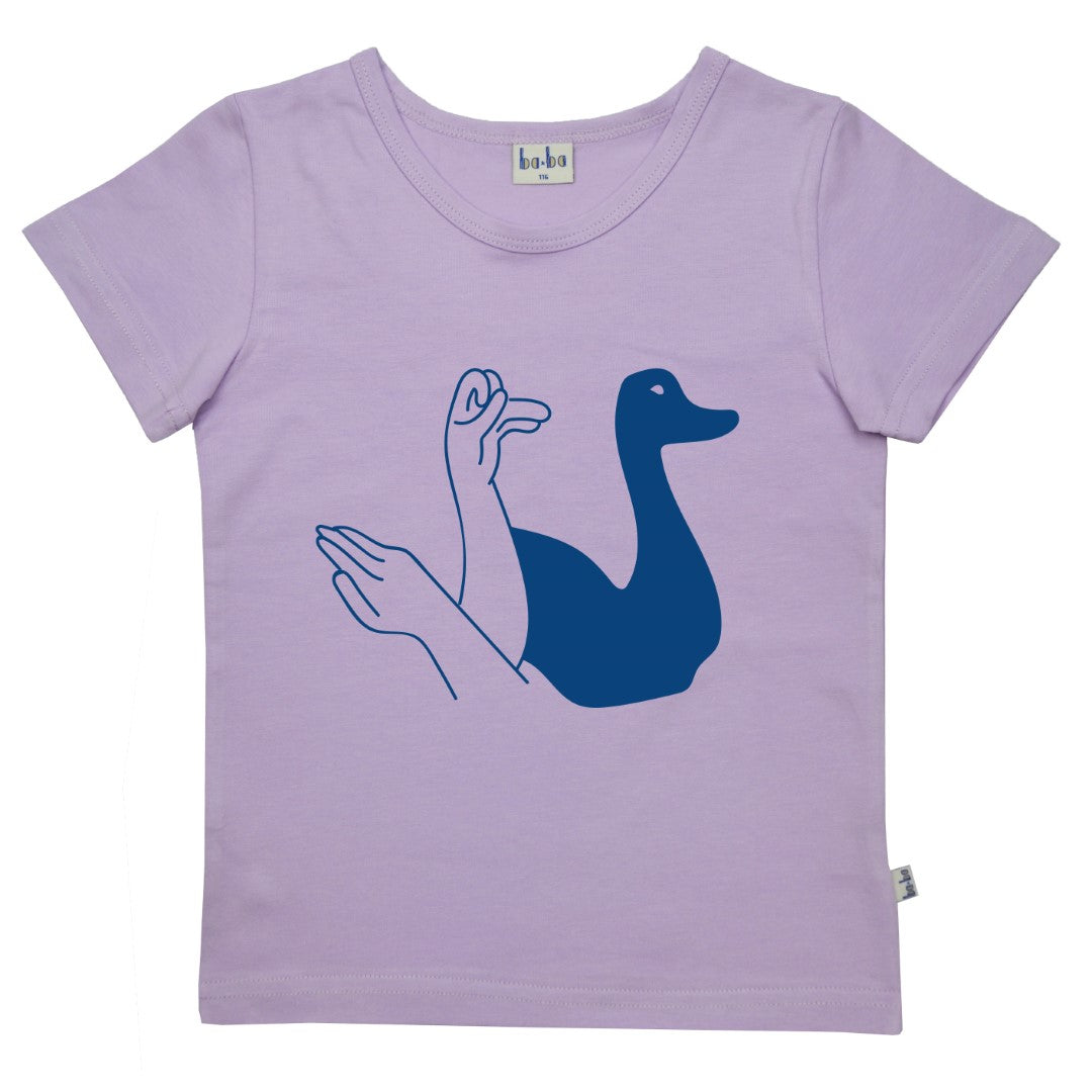 Dion T-shirt Swan Lila van Baba Kidswear