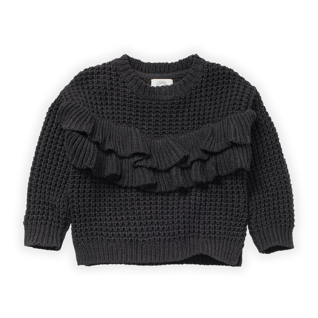 Sweater Ruffle Asphalt van Sproet &amp; Sprout