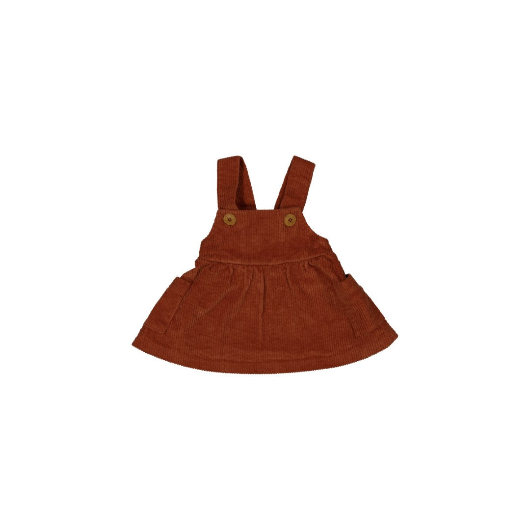 Corduroy Dungaree Dress Copper van Baba Kidswear