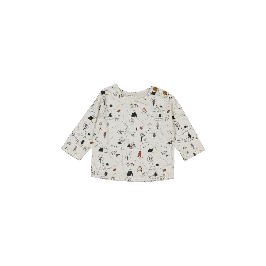 Printed Cotton T-shirt Ecru van Beans Barcelona