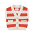 Piupiuchick | Knitted Waistcoat Ecru & Red Stripes