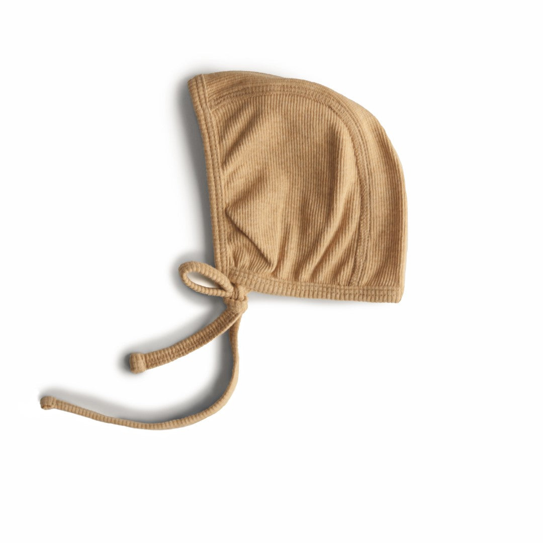Mushie | Baby Bonnet Mustard Melange