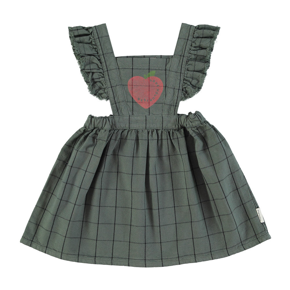 Dress Green Checkered With Heart Print van Piupiuchick