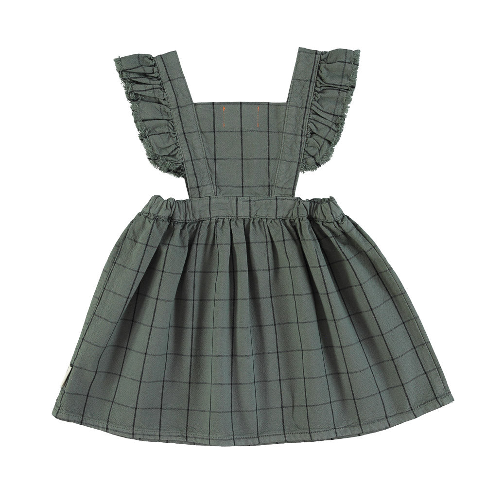 Dress Green Checkered With Heart Print