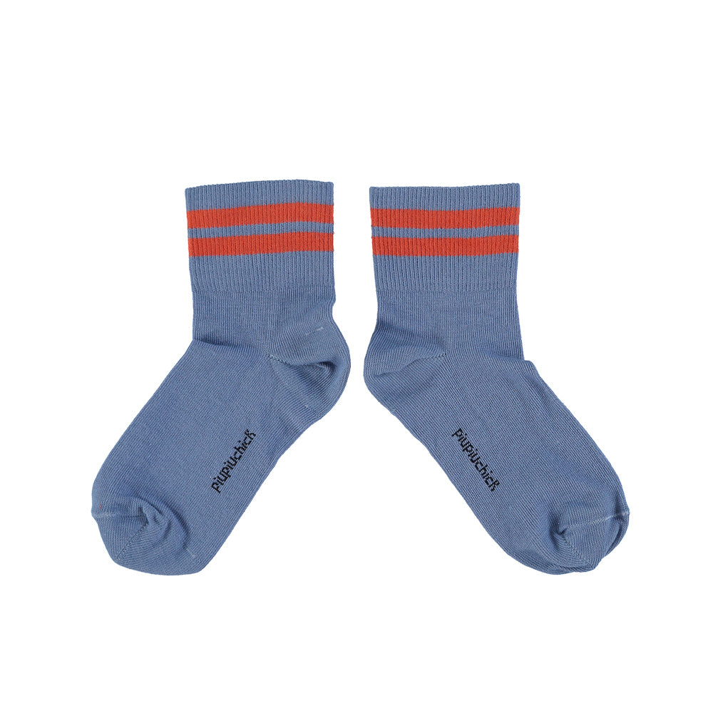 Piupiuchick | Socks Blue With Orange Stripes