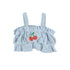 Piupiuchick | Light Blue Cropped Top With Mon Chérie Print 